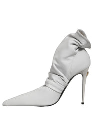 Dolce & Gabbana Gray Stretch Socks Heels Ankle Boots Shoes