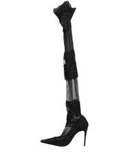 Dolce & Gabbana Black Over The Knee Sock Pumps Boots Shoes