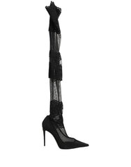 Dolce & Gabbana Black Over The Knee Sock Pumps Boots Shoes