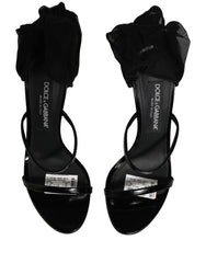 Dolce & Gabbana Stiletto Sandals Socks Knee High Boots Black