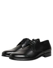 Dolce & Gabbana Black Leather Lace Up Derby Dress Shoes