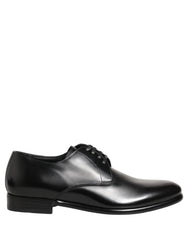 Dolce & Gabbana Black Leather Lace Up Derby Dress Shoes