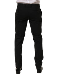 Dolce & Gabbana Black Wool Skinny Leg Dress Men Trouser Pants