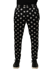 Dolce & Gabbana Black Silk Skinny Leg Dress Men Trouser Pants