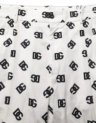 Dolce & Gabbana White Logo Skinny Leg Dress Men Trouser Pants