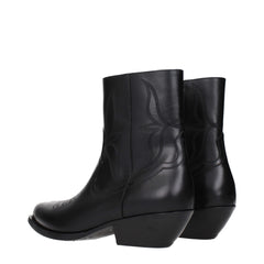 Celine Black Leather Ankle Boots