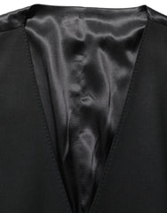 Dolce & Gabbana Black Wool Slim Fit Formal 3 Piece Men Suit