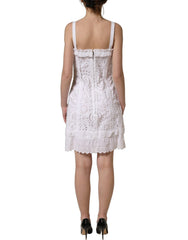 Dolce & Gabbana White Broderie Anglaise Cotton Mini Dress