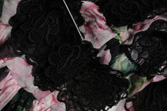 Dolce & Gabbana Black Floral Print Cotton Lace Maxi Dress