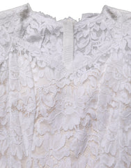 Dolce & Gabbana White Floral Lace Mermaid Long Gown Dress