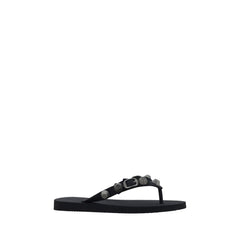 Balenciaga Black Polyurethane Flat Sandals