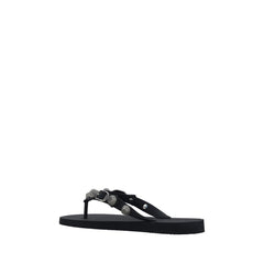 Balenciaga Black Polyurethane Flat Sandals