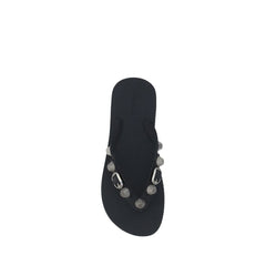 Balenciaga Black Polyurethane Flat Sandals