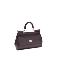 Dolce & Gabbana Purple Calf Leather Bos Taurus Handbag