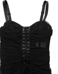 Dolce & Gabbana Sleeveless V-neck Shift Knee Length Black