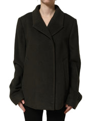 Dolce & Gabbana Dark Green Double Breasted Peacoat Jacket