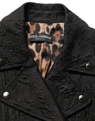 Dolce & Gabbana Black Floral Brocade Biker Blouson Jacket