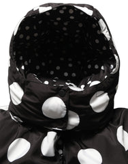 Dolce & Gabbana Black White Polka Dot Hooded Blouson Jacket