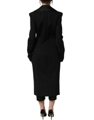Dolce & Gabbana Black Nylon Double Breasted Coat Jacket