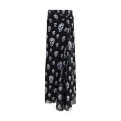 Alexander McQueen Black Silk Long Skirt