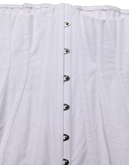 Dolce & Gabbana White Brown Cotton Sleeveless Corset Top