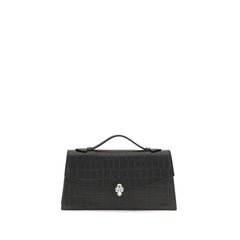 Alexander McQueen Black Calf Leather Bos Taurus Shoulder Bag