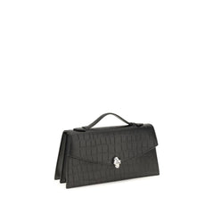 Alexander McQueen Black Calf Leather Bos Taurus Shoulder Bag