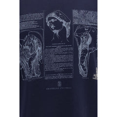 Brunello Cucinelli Blue Cotton T-Shirt