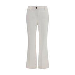 Brunello Cucinelli White Cotton Flared Pants