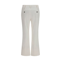 Brunello Cucinelli White Cotton Flared Pants