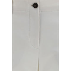 Brunello Cucinelli White Cotton Flared Pants