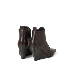 Brunello Cucinelli Brown Leather Ankle Boots