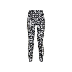 Versace Black Elastane Leggings