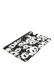 Dolce & Gabbana Black White Panda Print Nylon Clutch Men Pouch Borse Bag