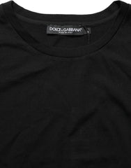 Dolce & Gabbana Black Wool Crew Neck Short Sleeves Men T-shirt