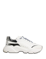 Dolce & Gabbana White Silver Daymaster Low Top Men Sneakers Shoes