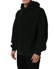 Dolce & Gabbana Black Cotton Hooded Men Sweatshirt Sweater