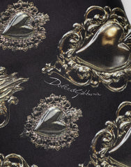 Dolce & Gabbana Black Sacred Heart Cotton Sweatshirt Sweater