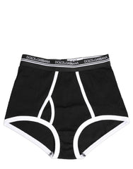 Dolce & Gabbana Black White Logo Waistband Coulotte Panty Underwear