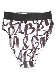 Dolce & Gabbana White Black Graphic Logo High Brief Underwear