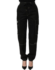 Dolce & Gabbana Black Vibe Cargo High Waist Straight Pants