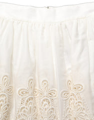 Dolce & Gabbana White Floral Embroidered A-line Mini Skirt