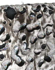 Dolce & Gabbana Silver Leopard Jacquard Mid Waist Mini Skirt
