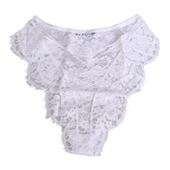 Dolce & Gabbana White Floral Lace Low Rise Panty Underwear