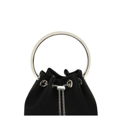 Jimmy Choo Black Cotton Shoulder Bag