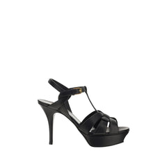 Saint Laurent Black Calf Leather Bos Taurus Platform Sandals