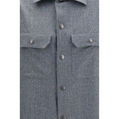 Brunello Cucinelli Gray Wool Oves Aries Shirt