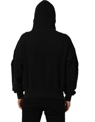 Dolce & Gabbana Black Cotton Milano1984 Print Hoodie Sweater