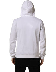 Dolce & Gabbana White Sacred Heart Hooded Sweatshirt Sweater