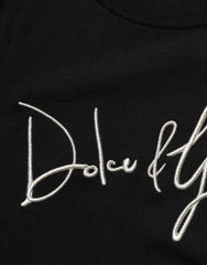 Dolce & Gabbana Black DG Embroidered Crew Neck Pullover Men Sweater